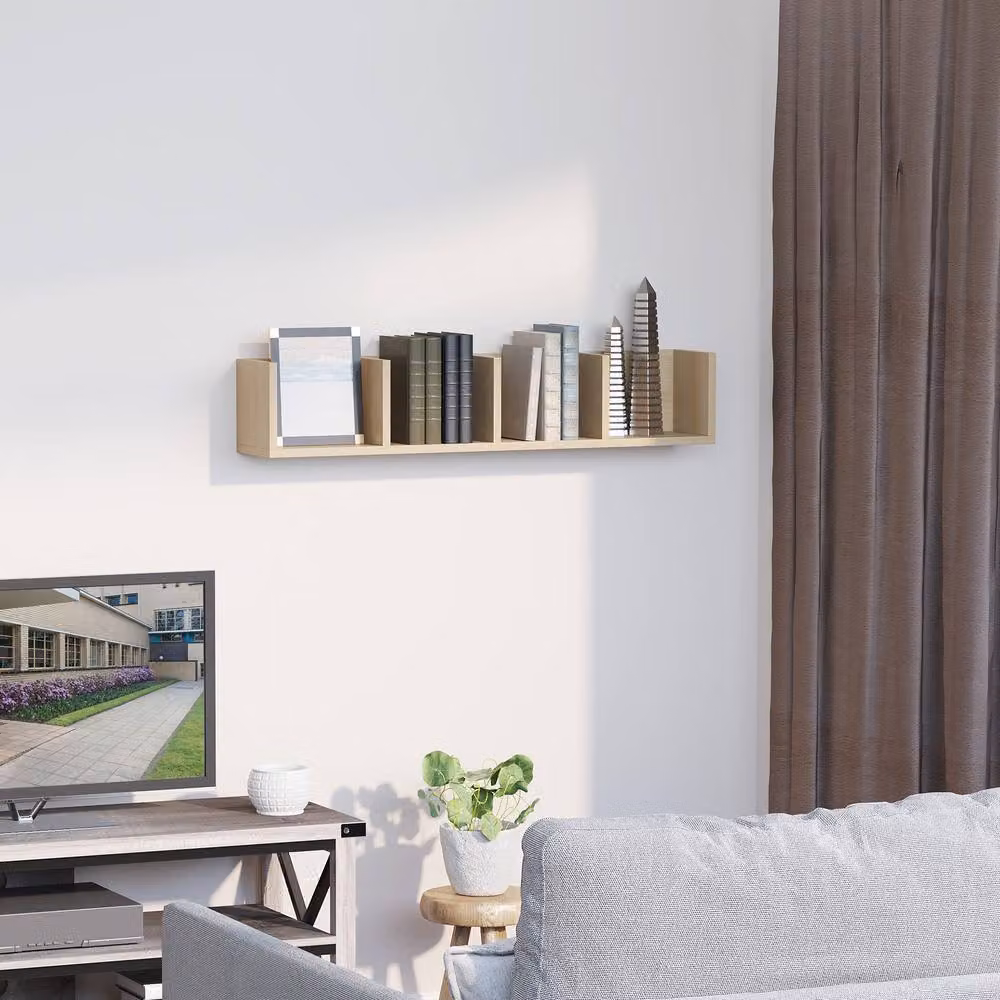 Rolipo 84 CD 56 DVD Blu-Ray Wall Mounted Media Storage Rack in Brown – 2