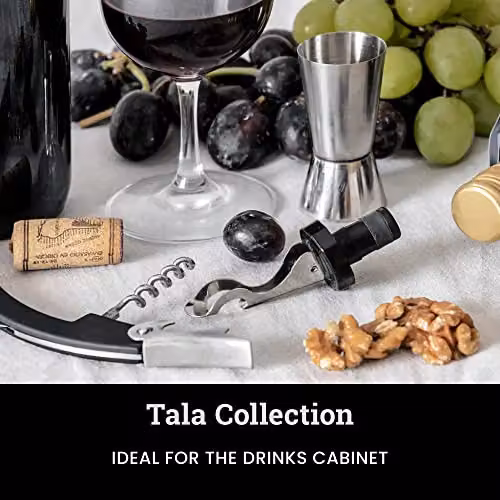 Tala Professional Black Metal Waiters Friend Corkscrew Set with Foil Cutter – 4