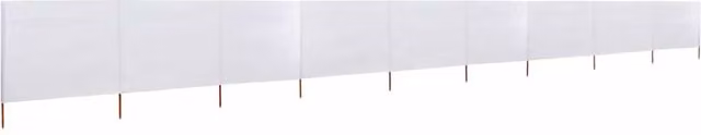 Berkfield Home 9-Panel Fabric Wind Screen Paravent in Sand White, W: 1200 cm, H: 160 cm