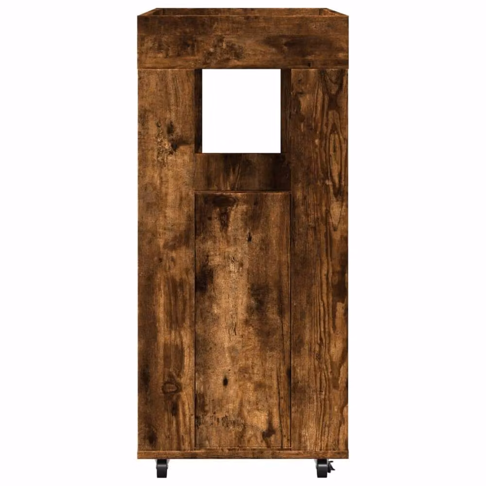 Berkfield Smoked Oak Bar Cart in Brown, W/D/H: 60 x 39.5 x 89 cm – 4