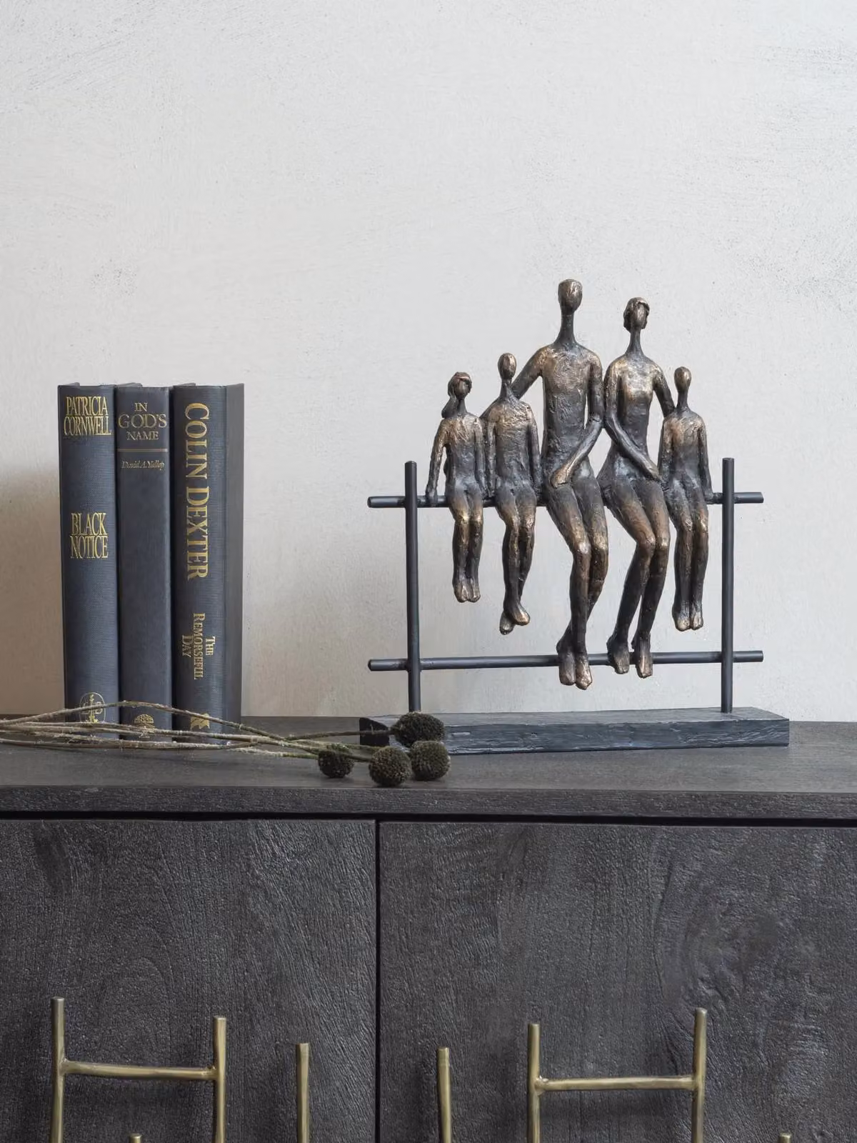 Libra Interiors Duxford Bench Family Of Five Abstract Sculpture in Bronze and Brown – 2