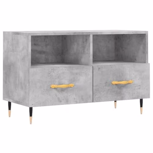 vidaXL Modern TV Cabinet in Concrete Grey, W/D/H: 80 x 36 x 50 cm