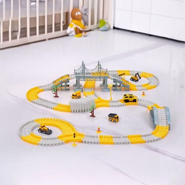 Livingandhome Large Construction Vehicle Toy Set in Yellow and Grey
