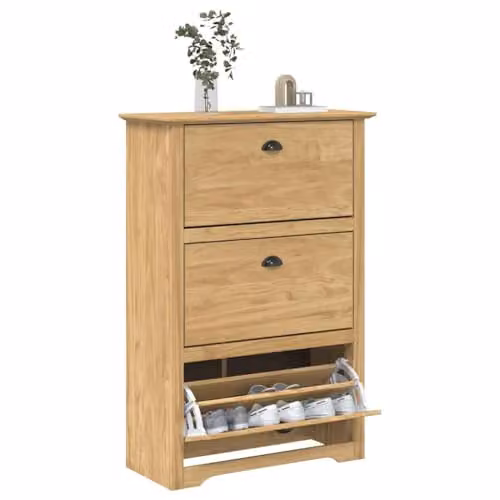 vidaXL BODO Shoe Rack in Brown, W/D/H: 80 x 35 x 118 cm