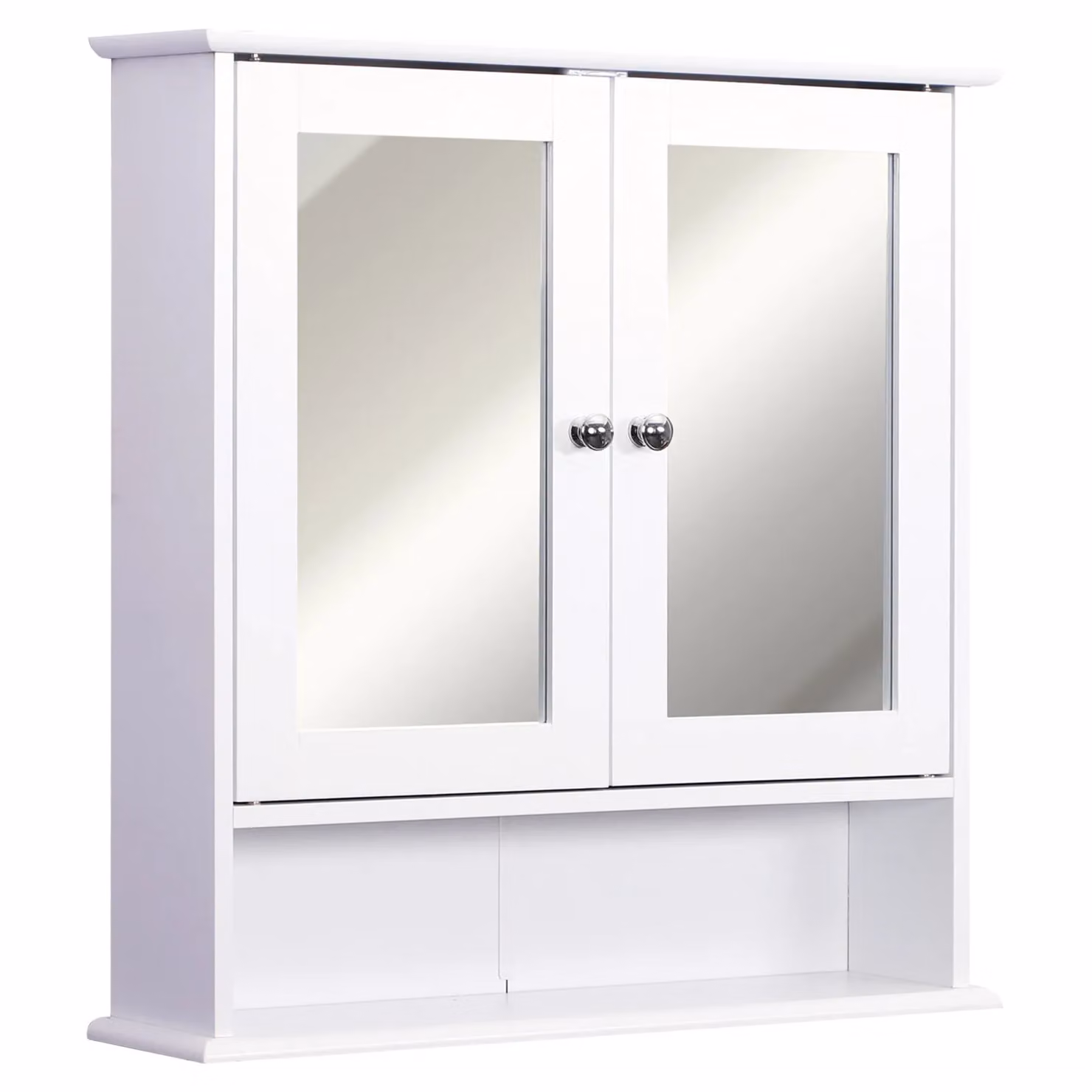 Kleankin Wall Mounted White Bathroom Cabinet with Mirror Door and Internal Shelves – 2
