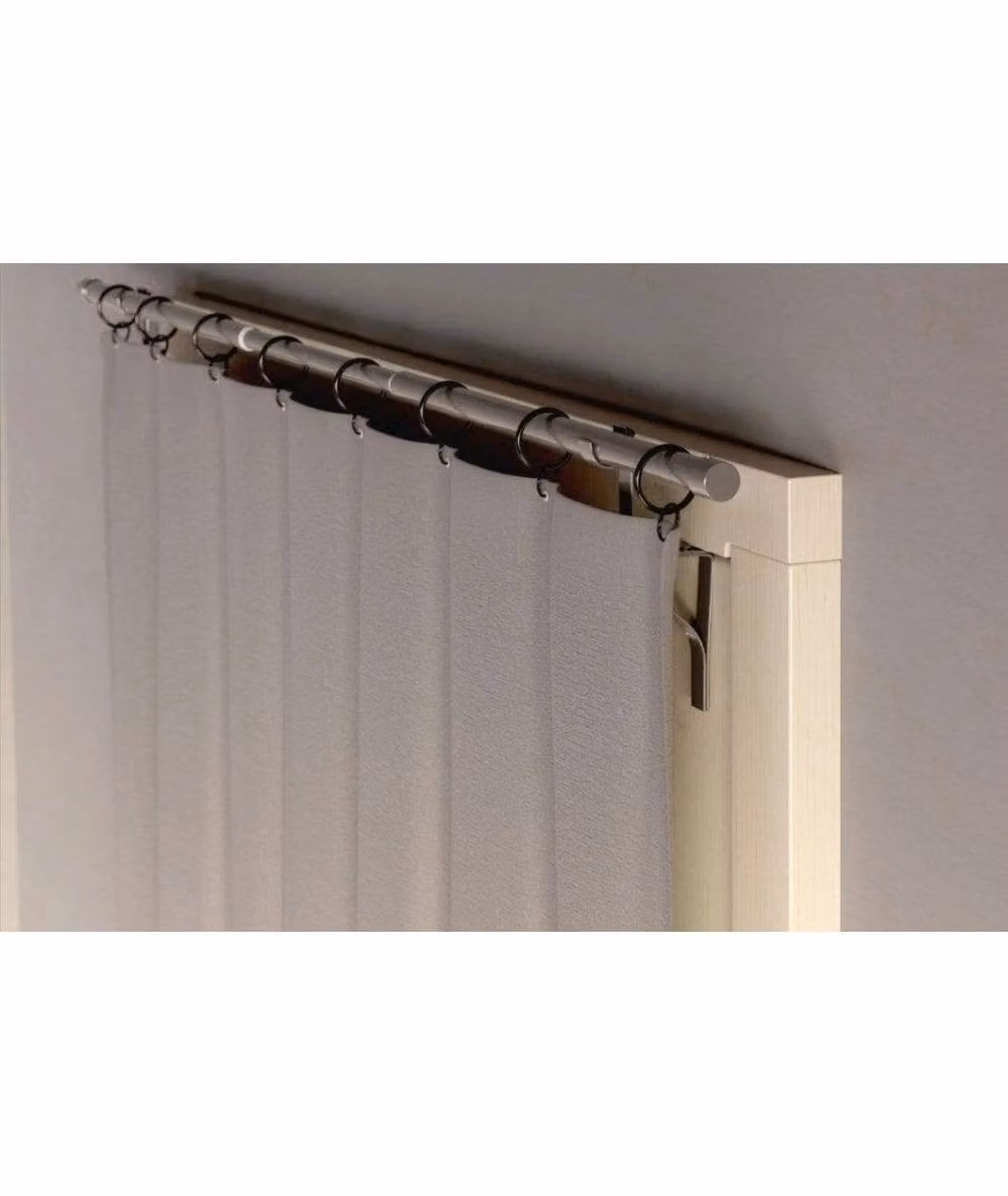 New Edge Blinds Extendable No-Drill Over-Door Curtain Pole, Black, W: 70 cm - 120 cm