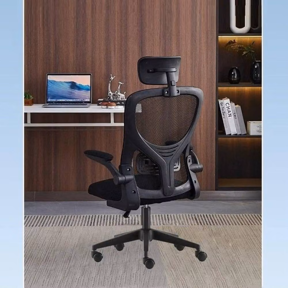 FLAVORA Ergonomic Mesh Executive Office Chair in Black with Headrest and Armrests – 5