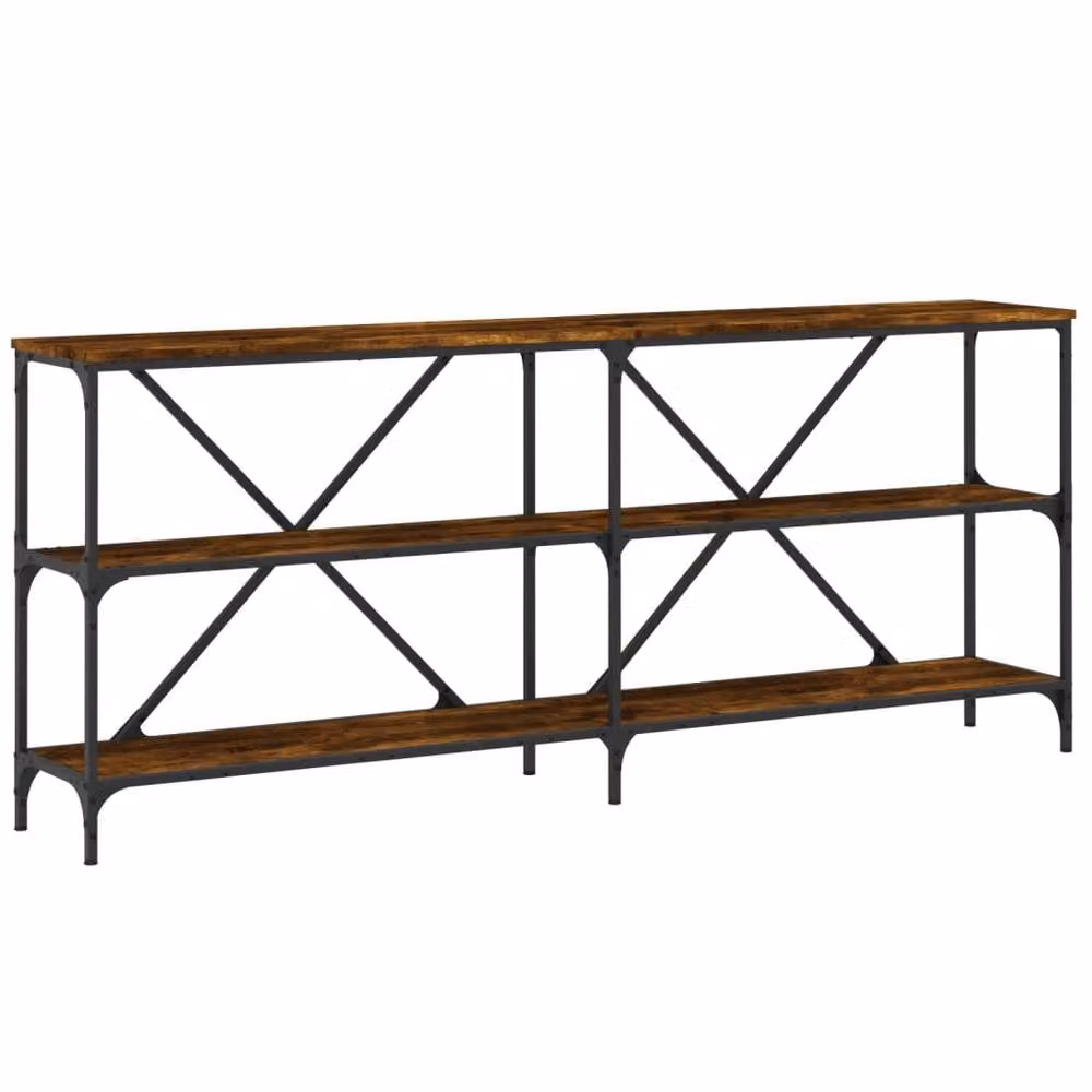 Berkfield Home Decorative Console Table in Smoked Oak Brown, W/D/H: 180 x 30 x 75 cm – 2