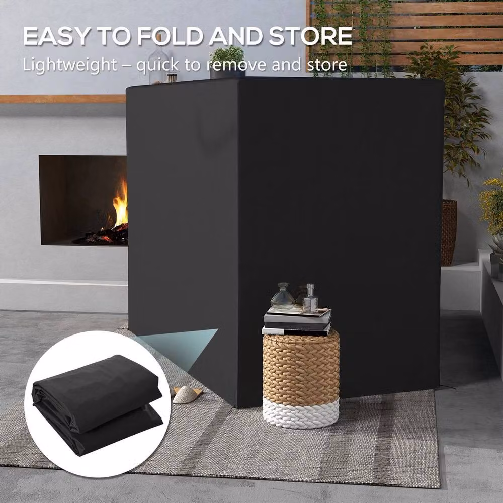 EONLION Water-Repellent 3-Seat Outdoor Garden Swing Chair Cover in Black, Width: 100 cm – 2