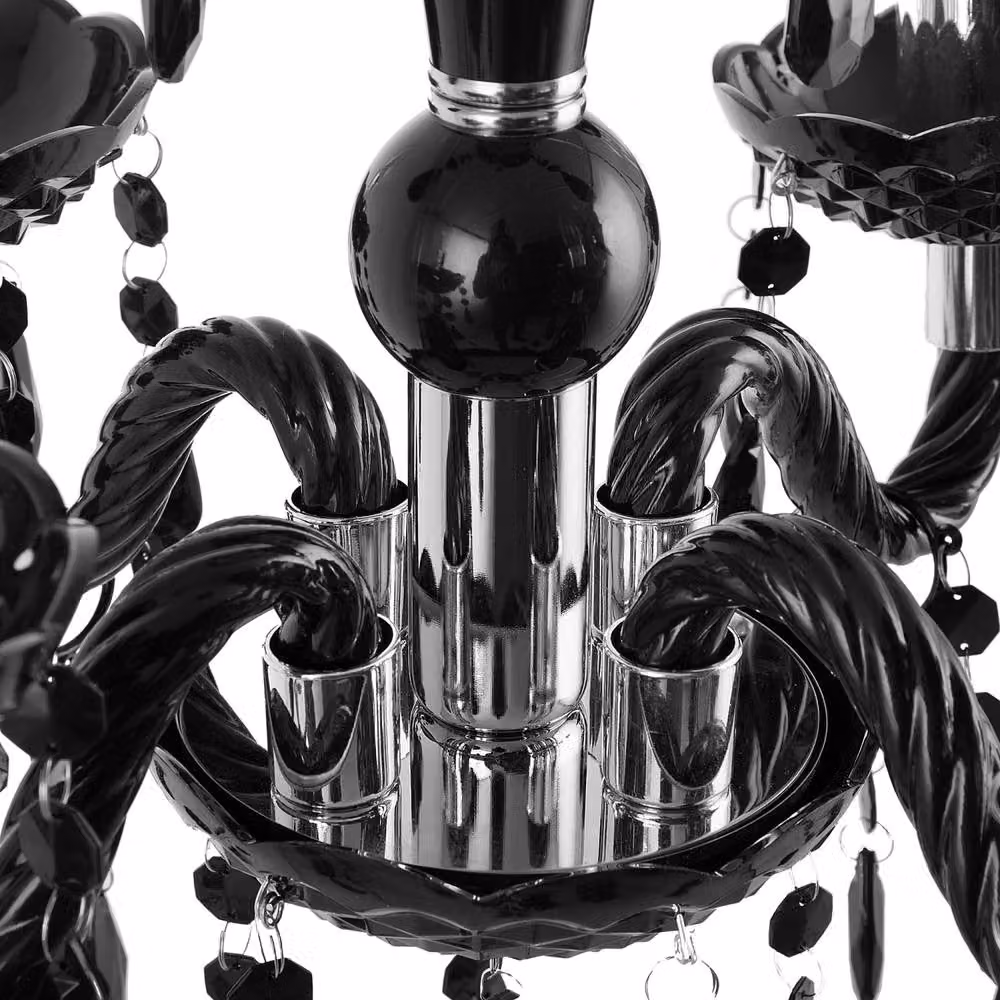 Wyld and Coco Black Crystal 4-Light Glamour Chandelier – 5