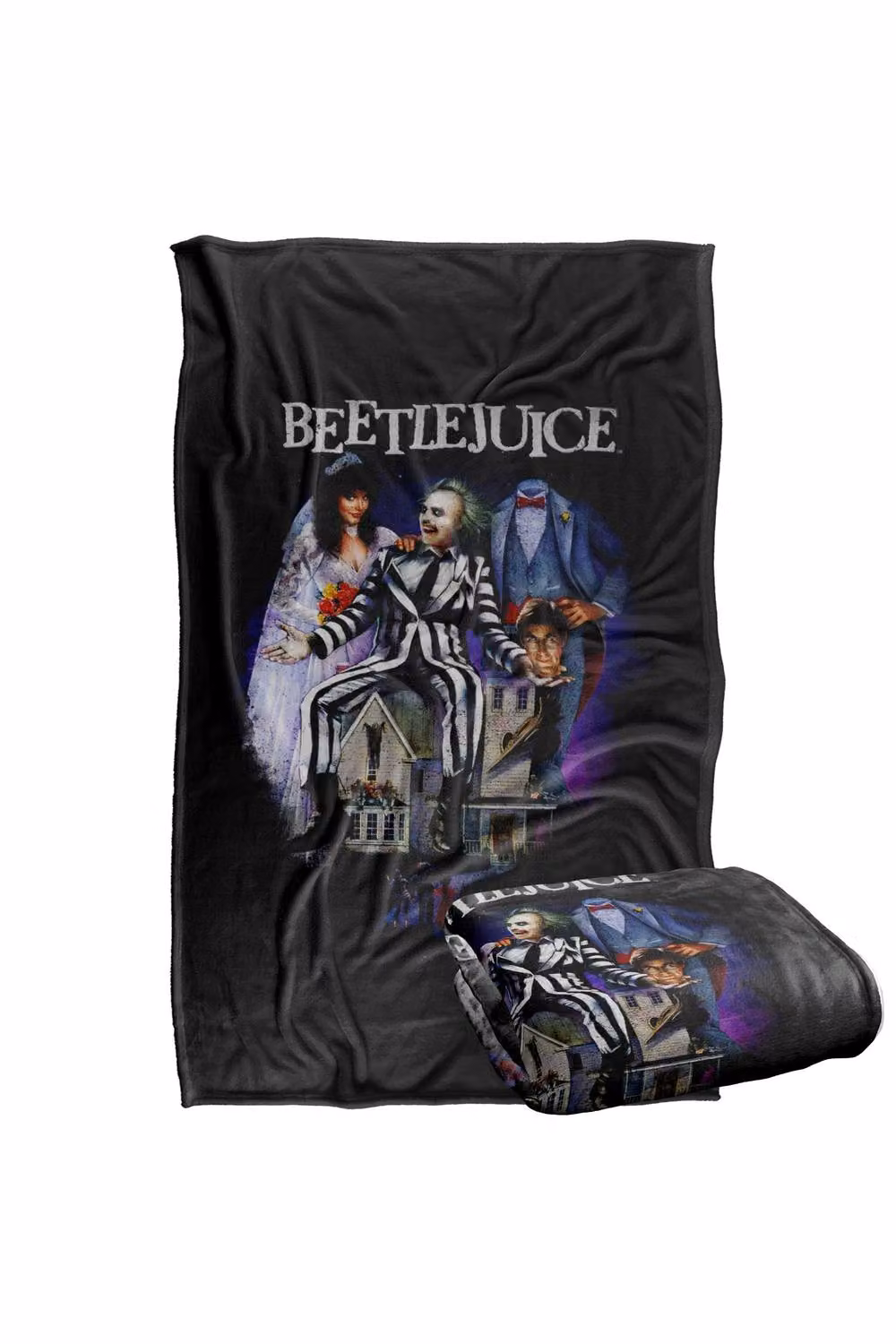 LOGOVISION Beetlejuice 1988 Vintage Poster Super Soft Fleece Throw Blanket, Multicolour, W: 127 cm, D: 152.4 cm – 7