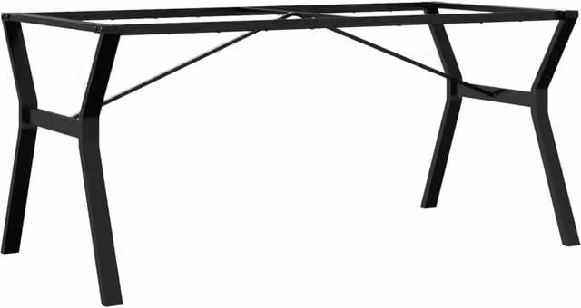Berkfield Home Y-Frame Dining Table Legs in Matt Black Steel, W/D/H: 160 x 80 x 73 cm