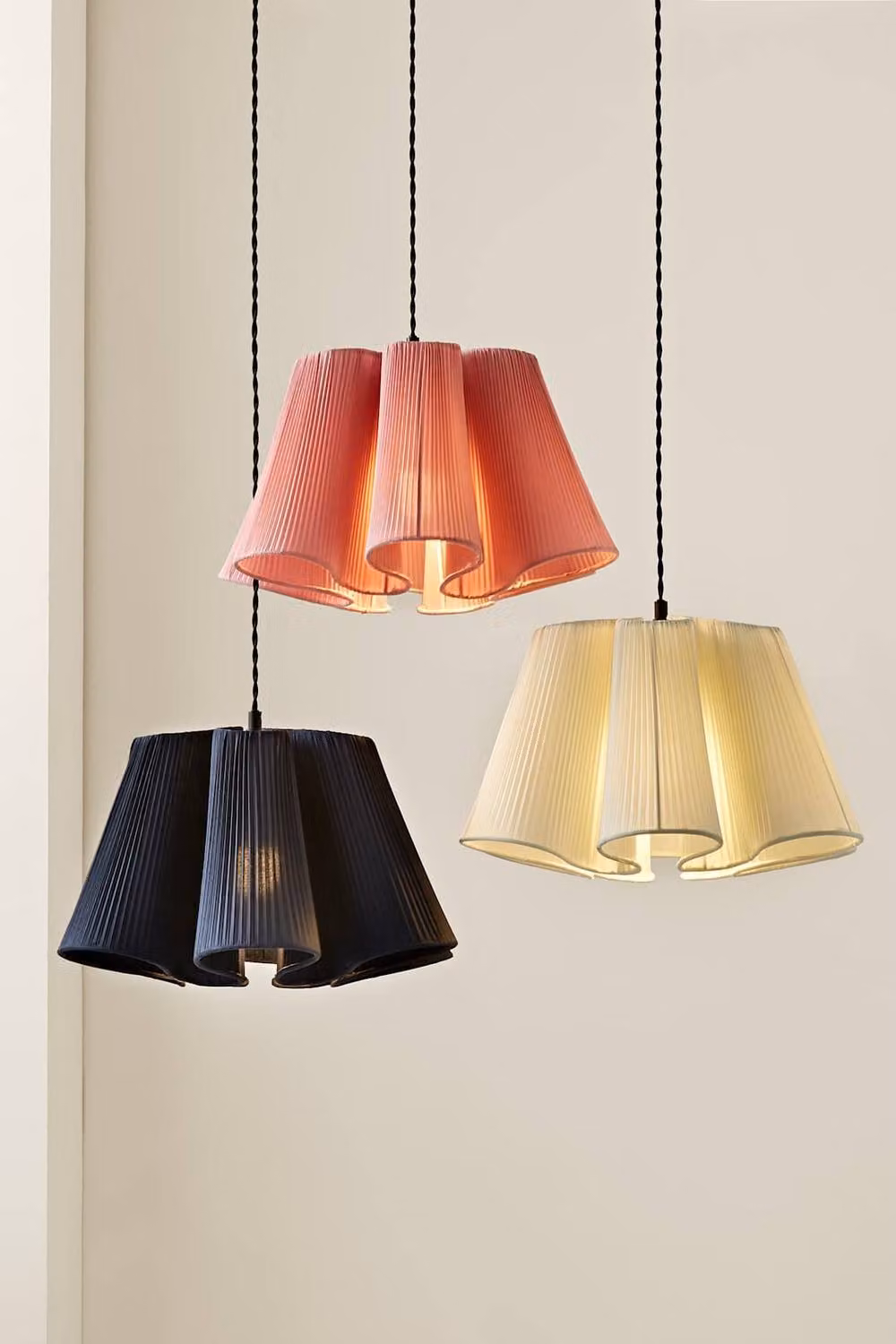 ValueLights Jemima Pleated Scalloped Easy Fit Fabric Lamp Shade in Dark Navy Blue – 5