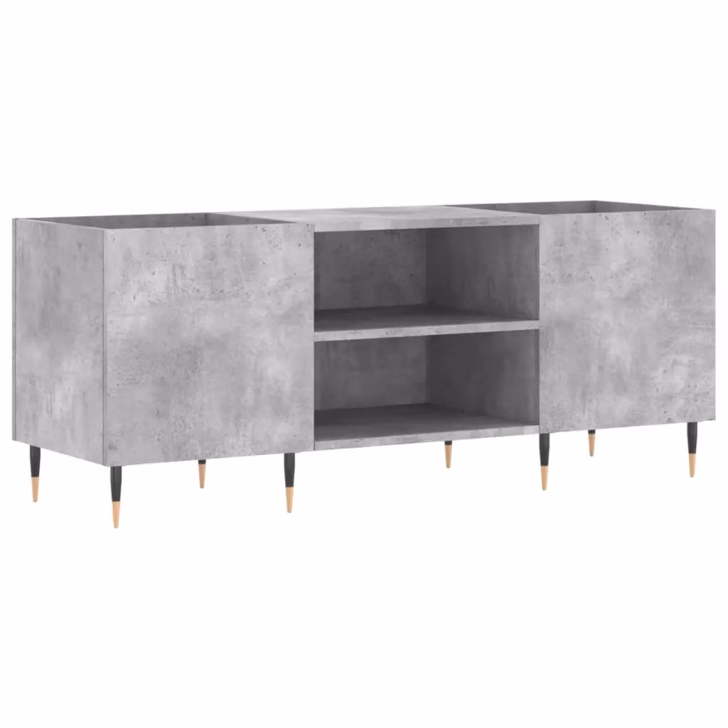 Berkfield Home Record Cabinet in Concrete Grey, W/D/H: 121 x 38 x 48 cm – 2
