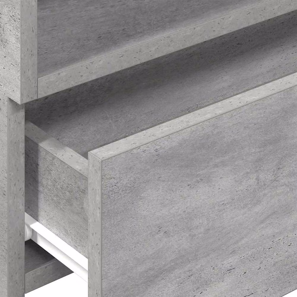 Berkfield Home Set of 2 Durable Wall-mounted Bedside Cabinets, Concrete Grey, W: 45 cm, D: 26 cm, H: 28.5 cm – 3