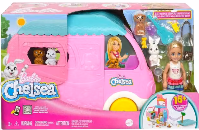 Mattel Barbie Chelsea Camper Play Set in Pink