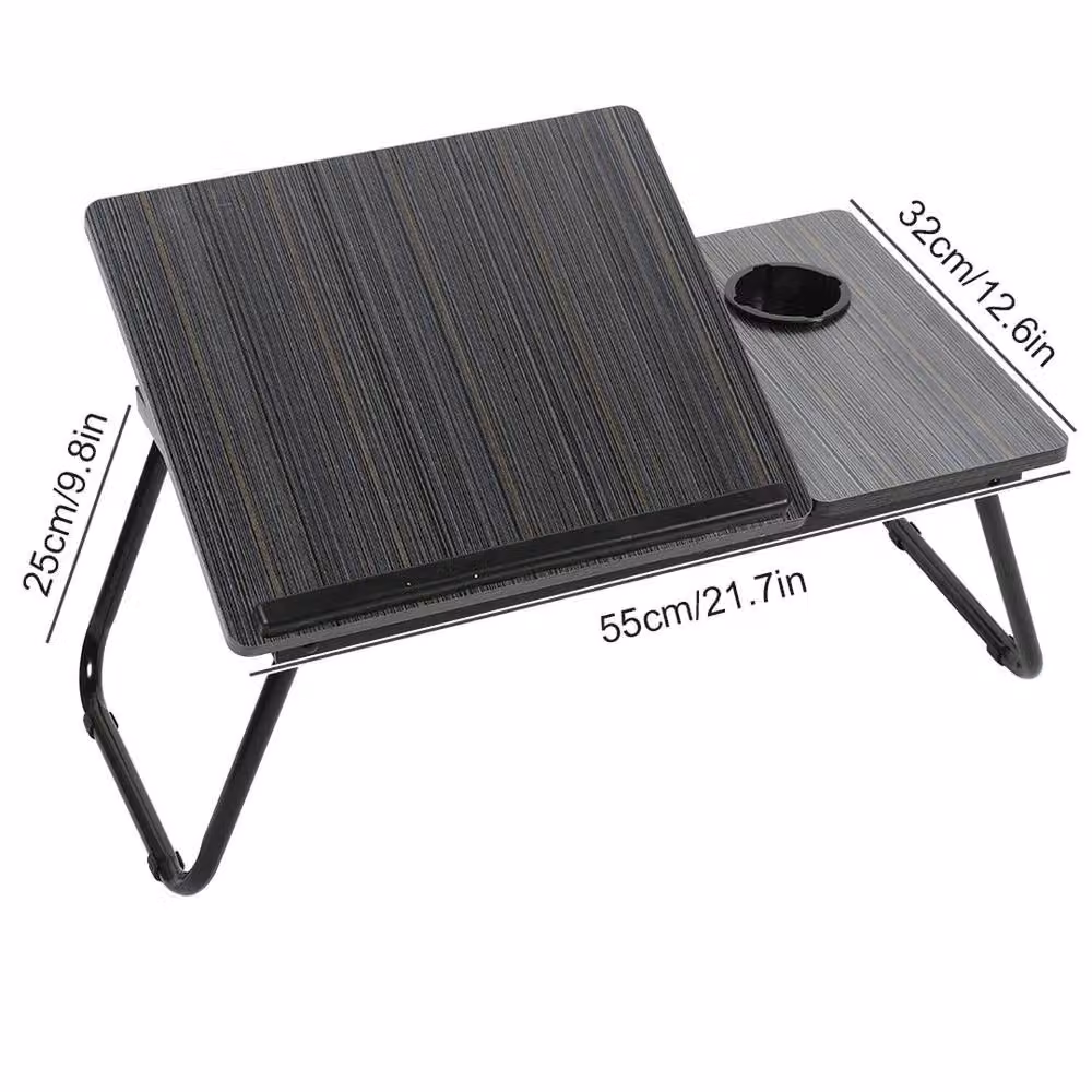 FORGEVIO Black Adjustable Folding Laptop Table Stand and Bed Tray with 5 Height Levels – 3