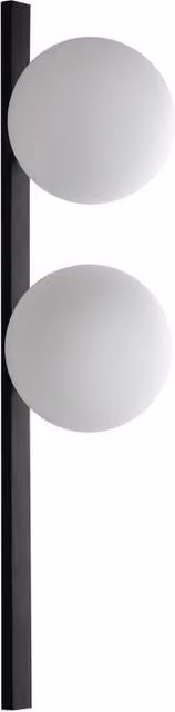 Netlighting Enoire Twin Globe Wall Lamp in Black with White Glass Spheres and E14 Fitting