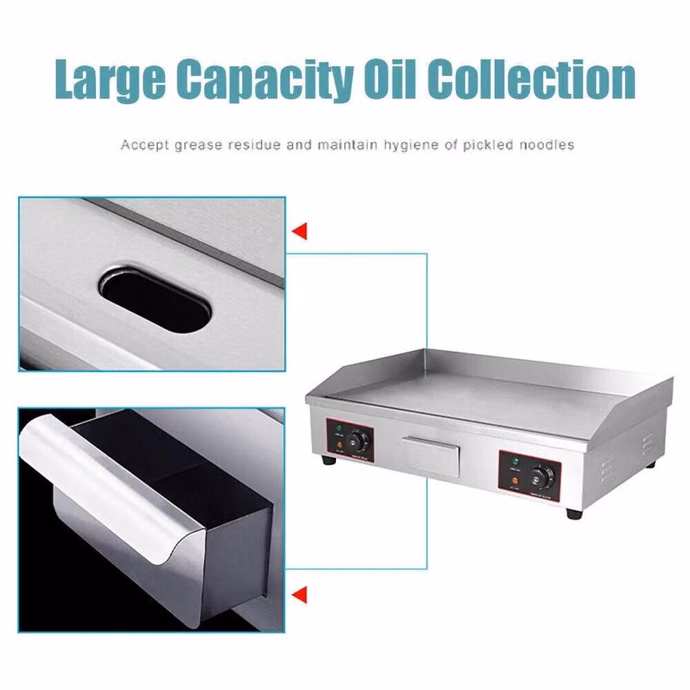 FLAVORA Large Electric Countertop Griddle and Hot Plate Grill in Silver – 2