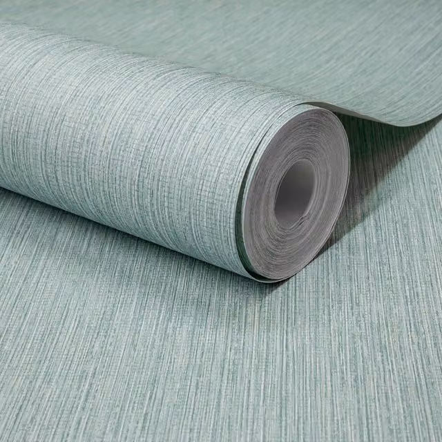 Grandeco Boutique Rays Grasscloth Effect Petrol Teal Vinyl Wallpaper