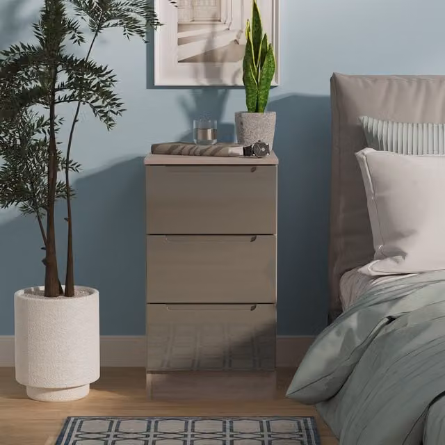 2 U Lucca 3 Drawer Bedside Cabinet in Grey – 1