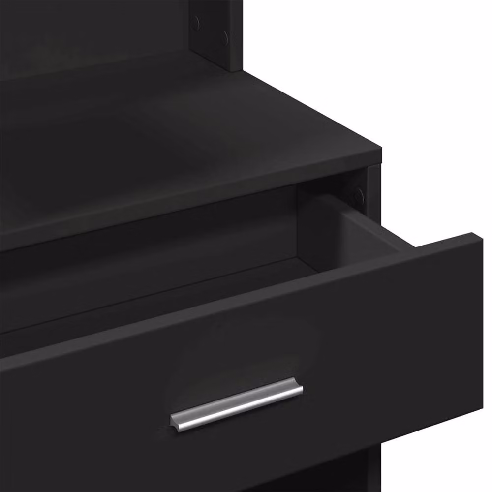 Berkfield Home Beautiful Dressing Table with Cabinet in Black, W/D/H: 80 x 35 x 132 cm – 4