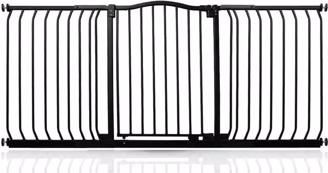 Safetots Extendable Curved Top Safety Gate in Black for Doors and Stairs