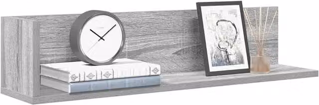 Berkfield Home Wall Shelves, 2 Piece Grey Sonoma Engineered Wood, W: 75 cm, D: 16.5 cm, H: 16.5 cm
