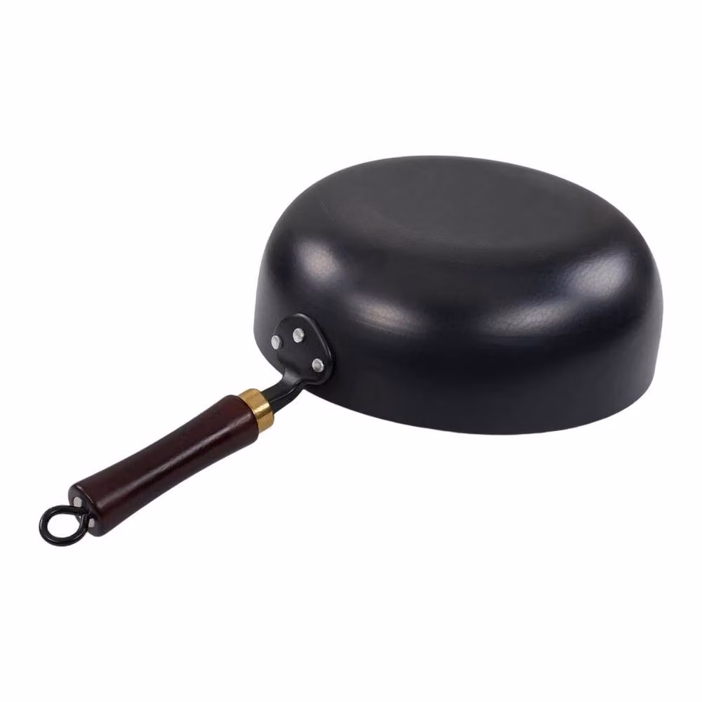 Pawnora Black Cast Iron Deep Wok Cooking Fry Pan, Diameter: 26 cm – 2