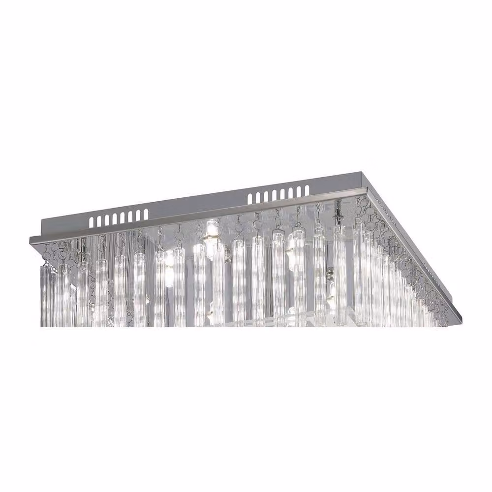 Netlighting Capella 8 Light Flush Ceiling Lamp in Polished Chrome and Grey Glass – 2