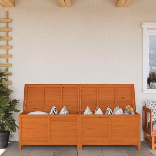 vidaXL Garden Storage Box in Brown Solid Wood, W/D/H: 198.5 x 50 x 56.5 cm – 2