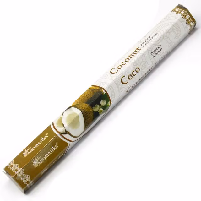 KDMD Aromatica Premium Coconut Incense Sticks, Yellow, Fruity Scent