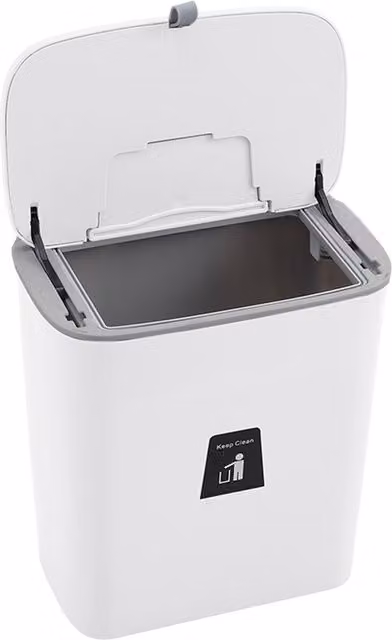 Livingandhome White Wall Mounted Kitchen Compost Waste Bin with Flip Lid