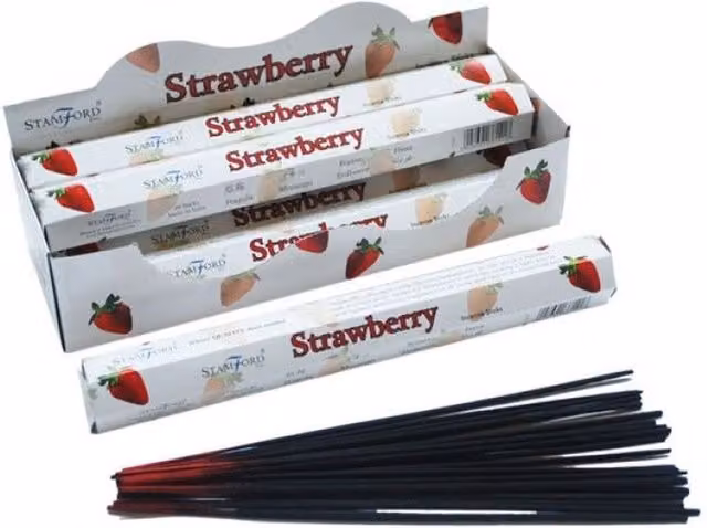 Stamford Strawberry Premium Hexagonal Incense Sticks, White, 20 g
