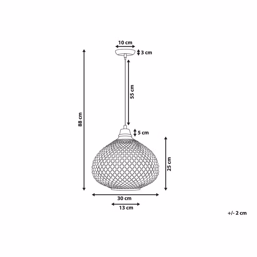 Wyld and Coco Gold Carved Glass Pendant Light E27 – 3