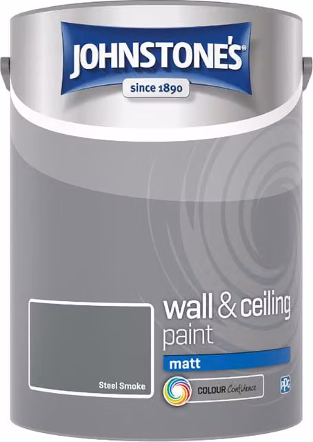 Johnstones Matt Emulsion Paint Steel Smoke Grey 5 l