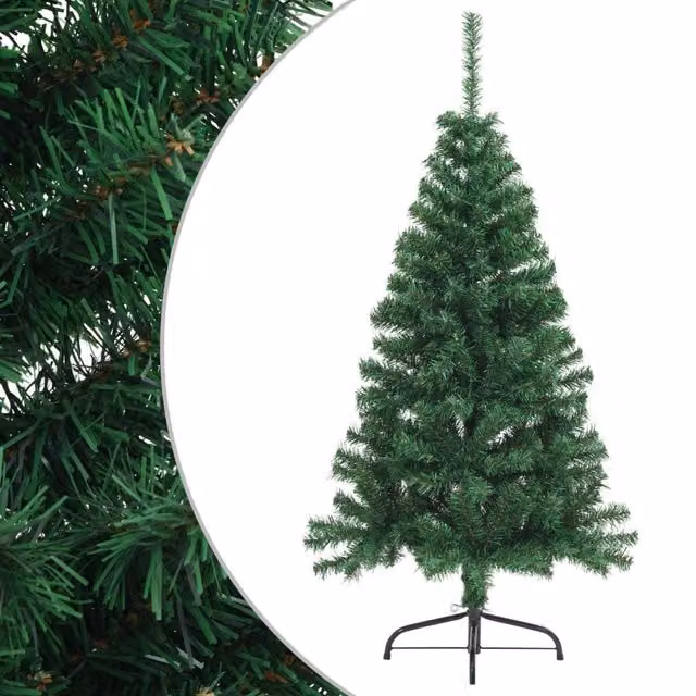 Berkfield Home Artificial Half Christmas Tree in Green with Stand, Height: 150 cm