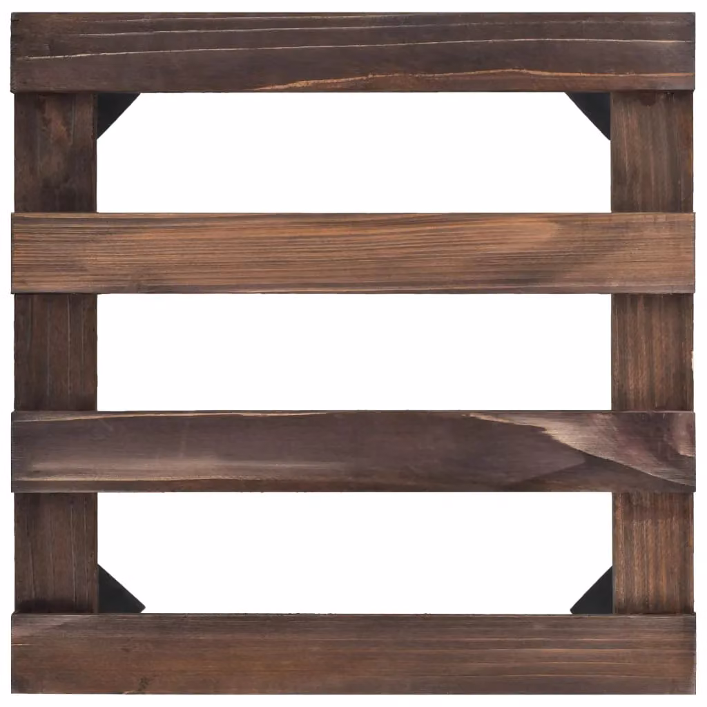 Berkfield Home 4-Piece Brown Cedar Wood Plant Rollers, W/D/H: 25 x 25 x 25 cm – 3
