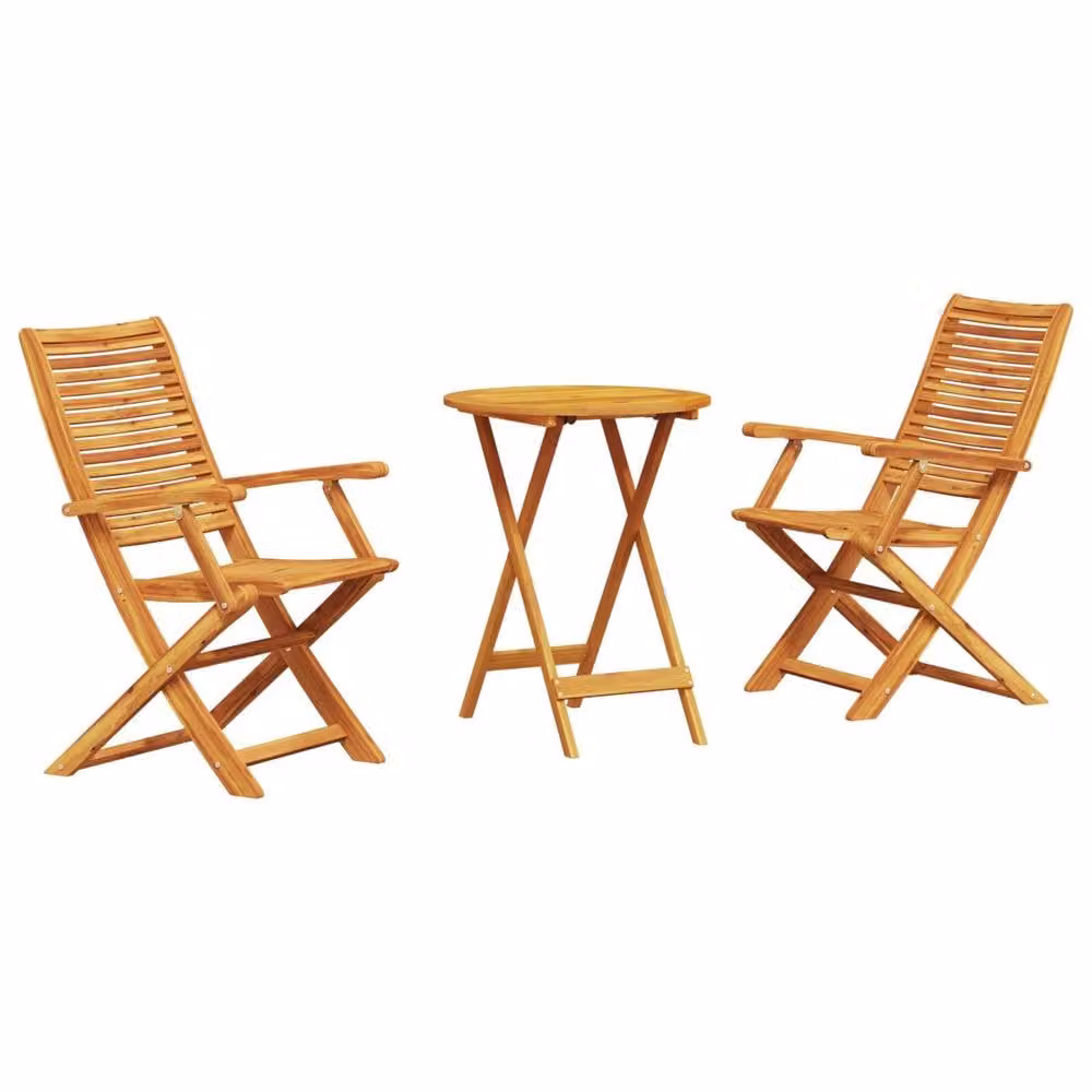Berkfield Home 3 Piece Bistro Set in Brown Solid Acacia Wood – 1