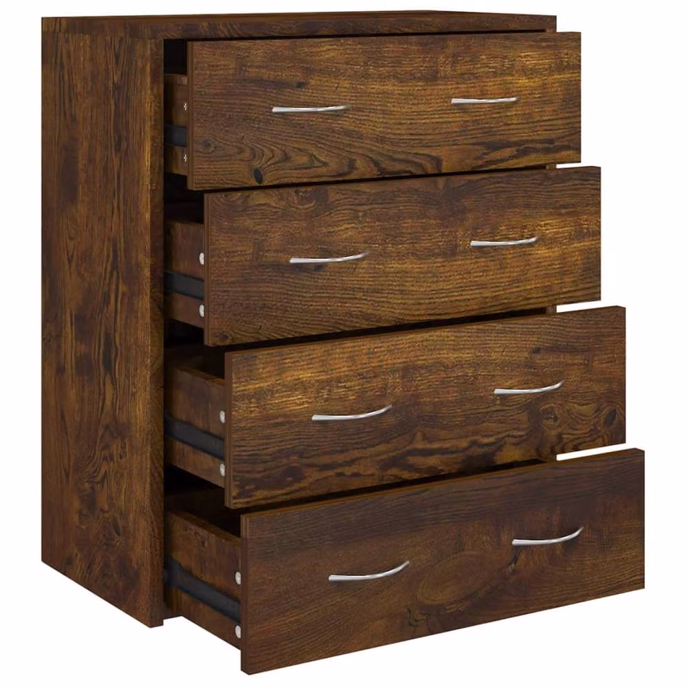 Berkfield Home Sideboard with 4 Drawers, Smoked Oak, Brown, W/D/H: 60 x 30.5 x 71 cm – 2