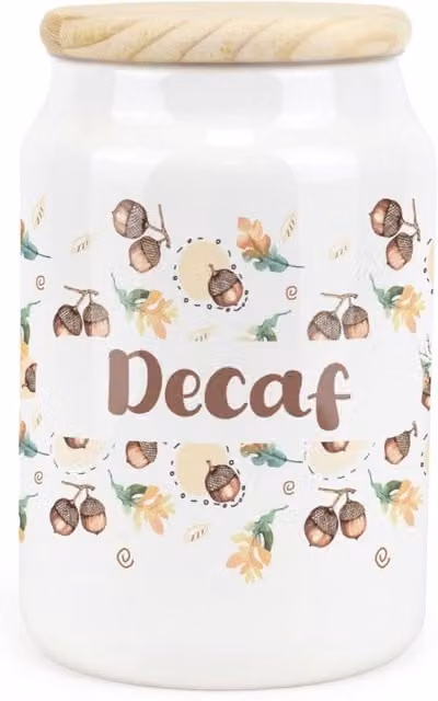 Purely Home Floral Ceramic Storage Canister in Brown and White