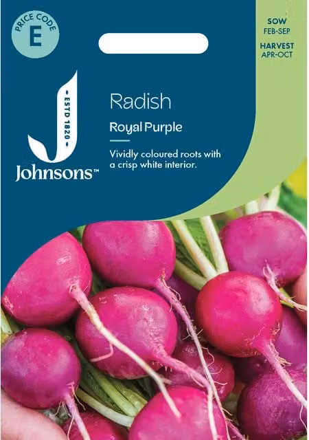 Johnsons Seeds Royal Purple Radish Vegetable Seeds