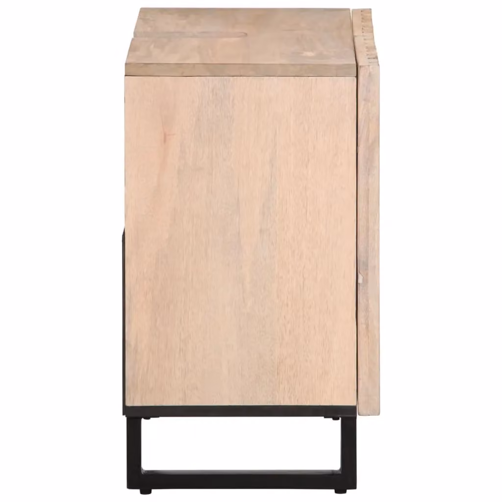 Berkfield Home Retro Freestanding Bathroom Sink Cabinet in Brown Solid Mango Wood, W/D/H: 62 x 34 x 58 cm – 3