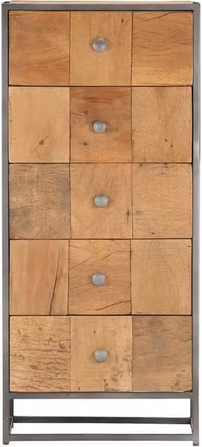 Berkfield Home Brown Solid Reclaimed Wood Drawer Cabinet, W/D/H: 45 x 30 x 100 cm – 1