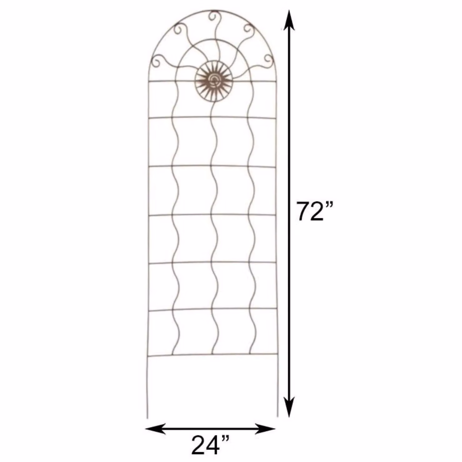 Primrose Aztec Sun Design Steel Trellis in Brown, Height: 183 cm – 2