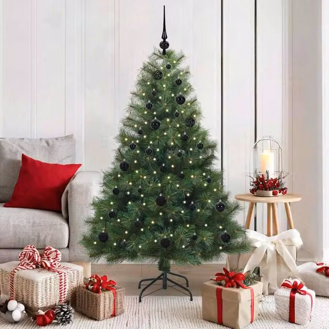 Berkfield Home Artificial Green Christmas Tree with 150 LEDs, Height: 150 cm – 1