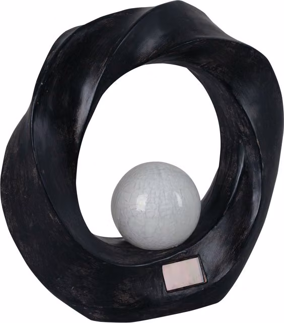 Luxform Black Polystone Solar Flame Effect Crescent Garden Ornament – 1