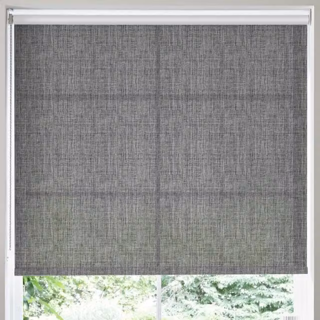 Terrys Illusion Texture Made to Measure Semi-Transparent Roller Blind in Charcoal Grey