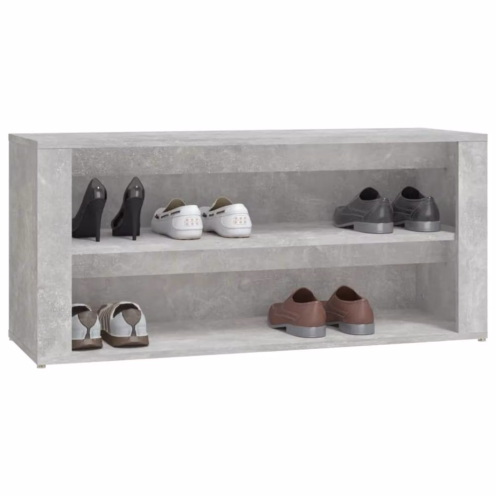 Berkfield Home Modern Grey MDF Shoe Rack, W/D/H: 100 x 35 x 45 cm – 3