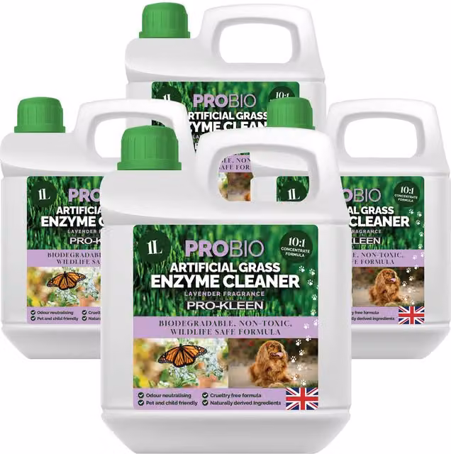 ProKleen ProBio Artificial Grass Cleaner Probiotic Based Deodoriser and Odour Eliminator, Lavender Fragrance, 4 x 1 l – 1